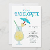 Invitation Bachelorette Tropicale avec Pina Colada (Devant)