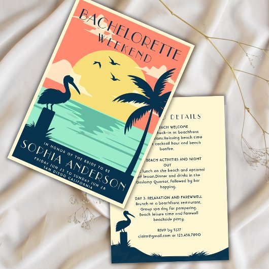 Invitation Bachelorette Tropicale fin de semaine