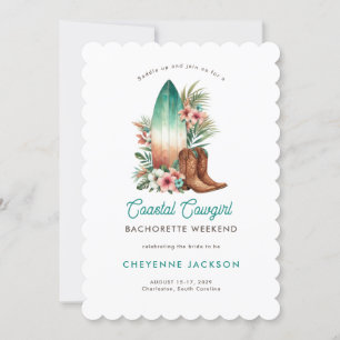 Invitation Bachelorette Turquoise côtière moderne