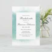 Invitation Bachelorette Turquoise  en Parties scintillant bla (Debout devant)