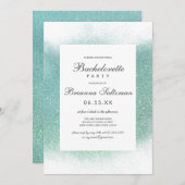 Invitation Bachelorette Turquoise en Parties scintillant bla (Devant / Derrière)