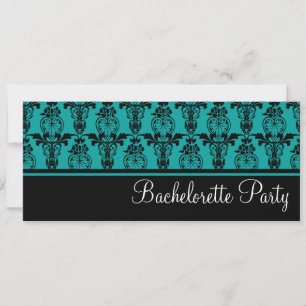 Invitation Bachelorette Turquoise et noire