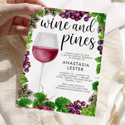 Invitation Bachelorette Vins et Pins