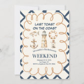 Invitation Bachelorette vintage Charme Côtier (Devant)