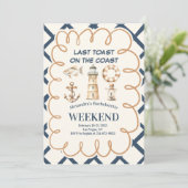 Invitation Bachelorette vintage Charme Côtier (Debout devant)