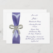 Invitation Bachelorette violet bleu diamant (Devant / Derrière)