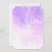 Invitation Bachelorette violet d'aquarelle. Lavande (Dos)