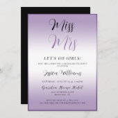 Invitation Bachelorette violette (Devant / Derrière)