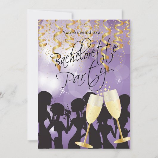 Invitation Bachelorette violette (Devant)