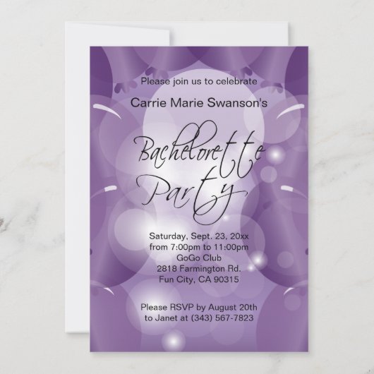 Invitation Bachelorette violette (Dos)