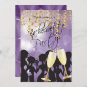 Invitation Bachelorette violette (Devant / Derrière)