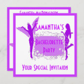Invitation Bachelorette violette (Devant / Derrière)