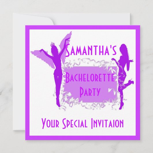 Invitation Bachelorette violette (Devant)