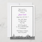 Invitation Bachelorette violette de Chicago Skyline Etched (Dos)