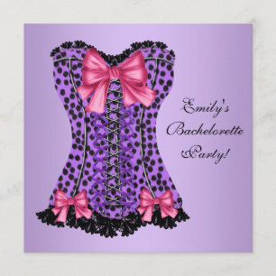 Invitation Bachelorette violette Léopard