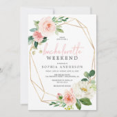 Invitation Bachelorette Week-end Itinéraire Airy Blush Floral (Devant)