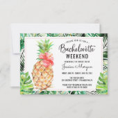 Invitation Bachelorette Week-end Itinéraire Ananas Tropical (Devant)