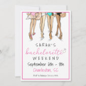 Invitation Bachelorette Week-end Itinéraire Bikinis Bague (Devant)