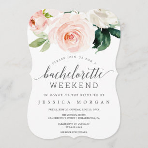 Invitation Bachelorette Week-end Itinéraire Blushing Blooms