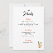 Invitation Bachelorette Week-end Itinéraire Cocktail Boissons (Dos)