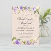 Invitation Bachelorette Week-end Itinéraire Élégant Floral (Debout devant)