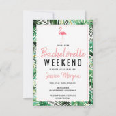 Invitation Bachelorette Week-end Itinéraire Flamant rose Trop (Devant)