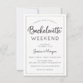 Invitation Bachelorette Week-end Itinéraire Gold Frame (Devant)
