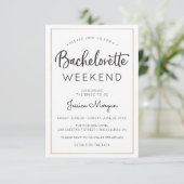 Invitation Bachelorette Week-end Itinéraire Gold Frame (Debout devant)