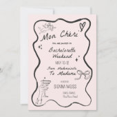 Invitation Bachelorette Week-end itinéraire Mon Cheri Whimsic (Devant)