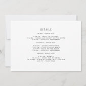 Invitation Bachelorette Week-end Itinéraire Voyage de fille (Dos)