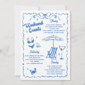 Invitation Bachelorette Week-end Party Blue (Dos)