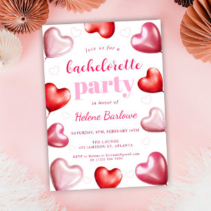 Invitation Bachelorette Week-End Party mignonne Girly Coeurs 