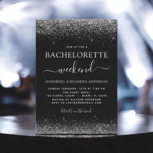 Invitation Bachelorette Week-end Silver Modern Parties scinti