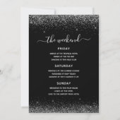 Invitation Bachelorette Week-end Silver Modern Parties scinti (Dos)