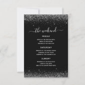 Invitation Bachelorette Week-end Silver Modern Parties scinti (Dos)
