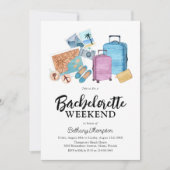 Invitation Bachelorette Week-end Vacances Itinéraire Invitati (Devant)