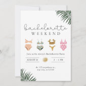 Invitation Bachelorette Weekend Beach party Itinéraire (Devant)