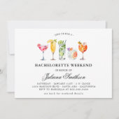 Invitation Bachelorette Weekend Boissons + Détails (Devant)
