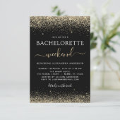 Invitation Bachelorette Weekend Gold Modern Parties scintilla (Debout devant)