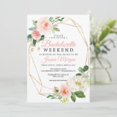 Invitation Bachelorette Weekend Itinéraire Airy Blush (Debout devant)