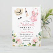 Invitation Bachelorette Weekend Itinéraire Airy Blush Invitat (Debout devant)