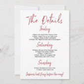 Invitation Bachelorette Weekend Itinéraire Cranberry (Dos)