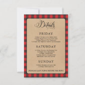 Invitation Bachelorette Weekend Itinéraire Flannel Fling (Dos)
