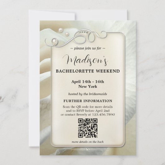 Invitation Bachelorette Weekend Itinéraire QR Code Modèle (Devant)