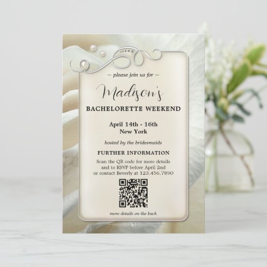 Invitation Bachelorette Weekend Itinéraire QR Code Modèle (Debout devant)