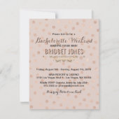 Invitation Bachelorette Weekend Itinéraire Rose Gold Confetti (Devant)
