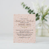 Invitation Bachelorette Weekend Itinéraire Rose Gold Confetti (Debout devant)