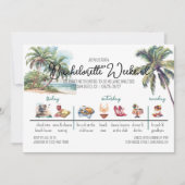 Invitation Bachelorette Weekend Itinerary I Tropical (Devant)