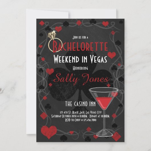 Invitation Bachelorette Weekend Las Vegas (Devant)