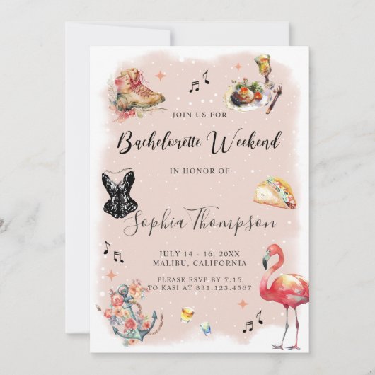 Invitation Bachelorette Weekend Party (Devant)